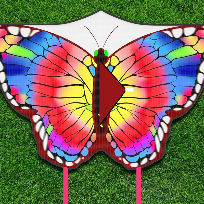 Crogift Store Butterfly Kite for Kids 4-8 8-12, Kid Kites Easy to Fly, Colorful Kite for Adults & Beginners, Beach Park Outdoor Activities, Easter Gift for Kid Boys & Girls(Purple and Yellow) - Image 2